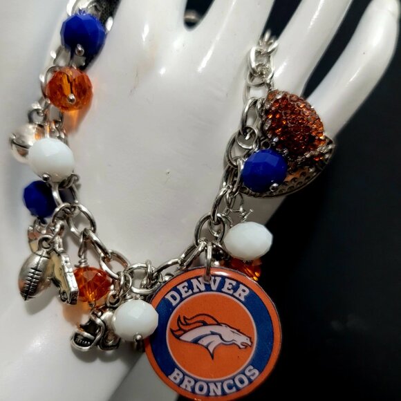 Denver Broncos Charm Bracelet | Handmade Football Fan Jewelry - Picture 7 of 7